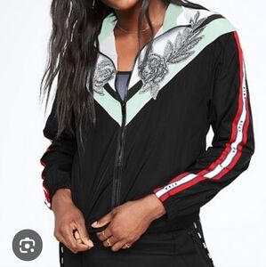 Victoria's Secret PINK Bling Roses Perfect Full Zip Anorak Jacket. XS